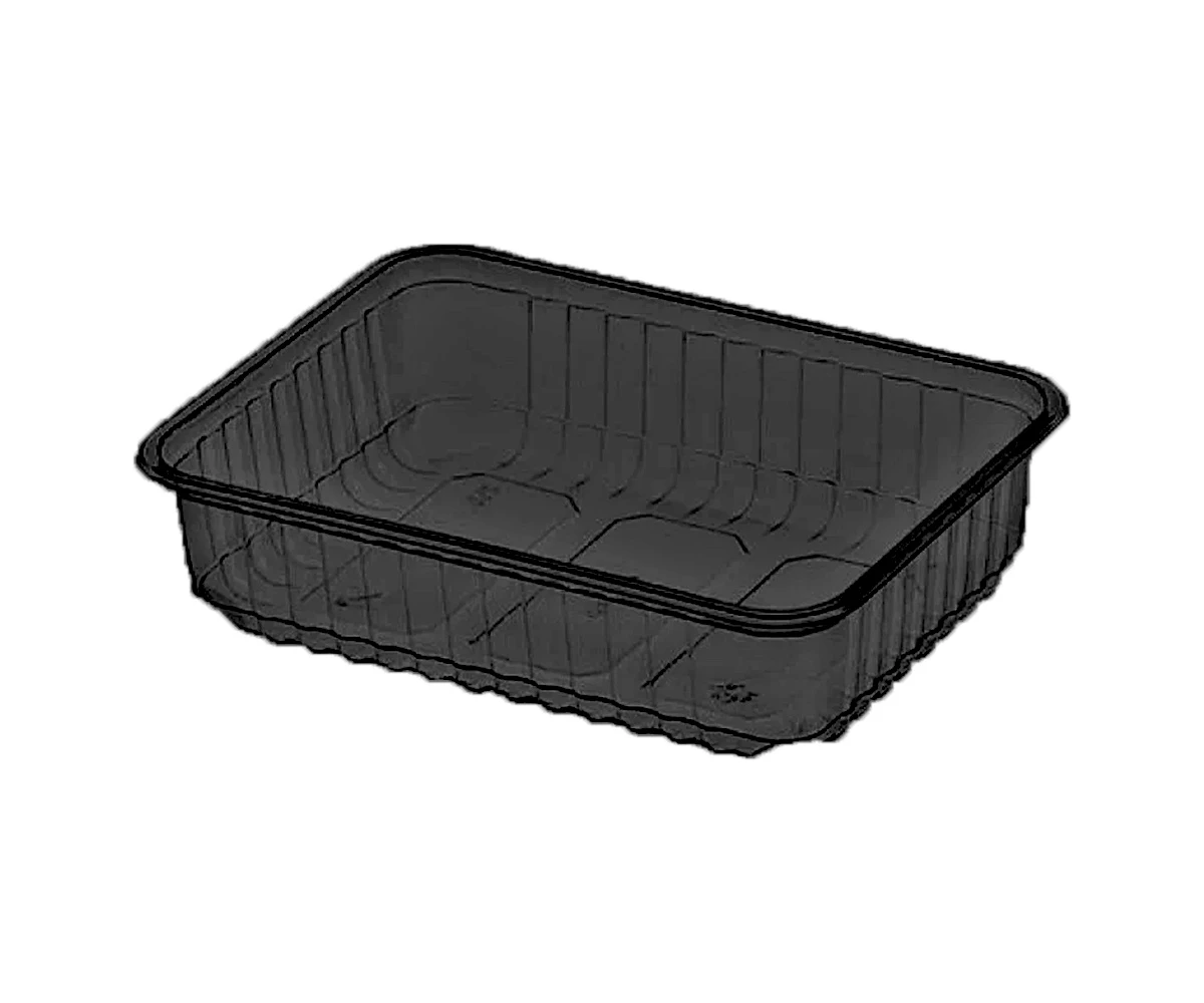 Контейнер прямоугольный 500мл черный пищевой 179х132х35мм