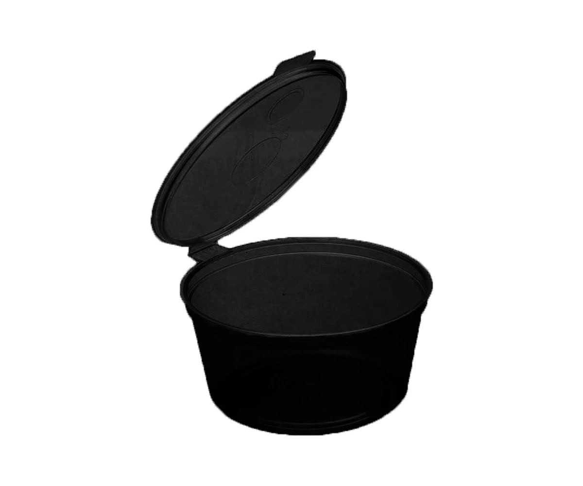 Соусник 50мл черный с прикрепленной крышкой (Элисар)