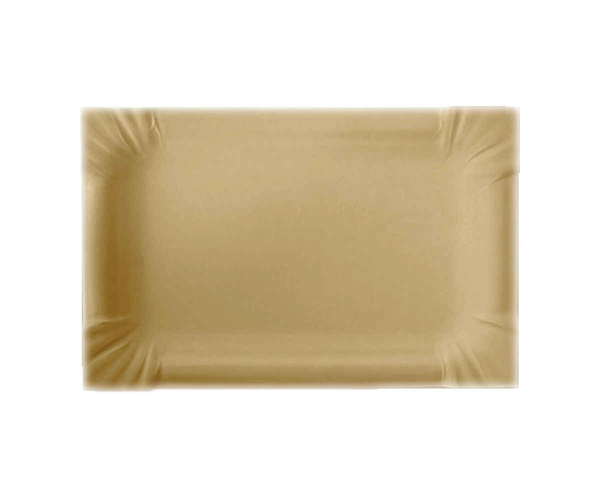 Тарелка картонная "Молоко" 110х170мм прямоугольная коричневая 