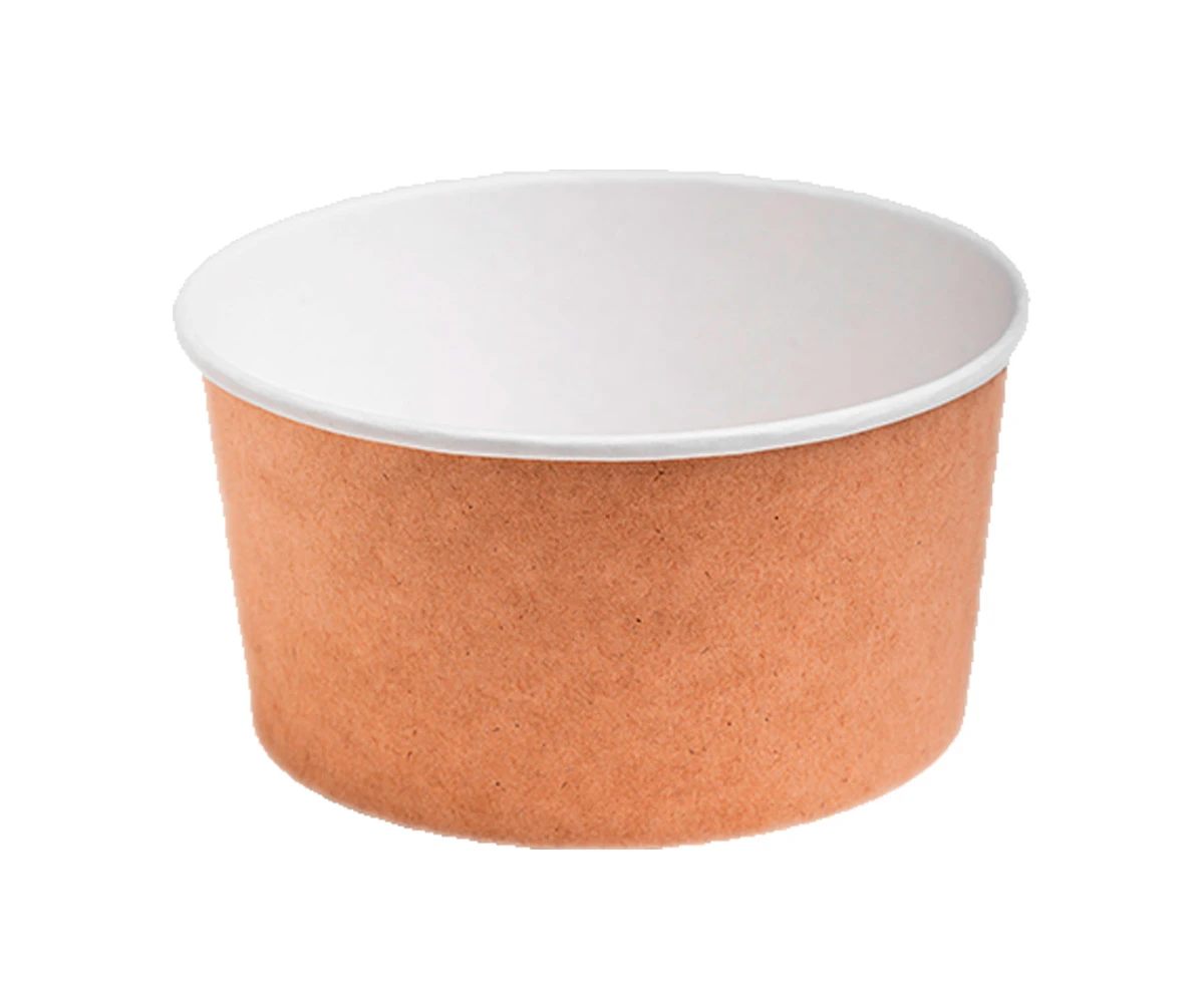 Контейнер круглый картонный "OSQ ROUND BOWL 1000" коричневый крафт