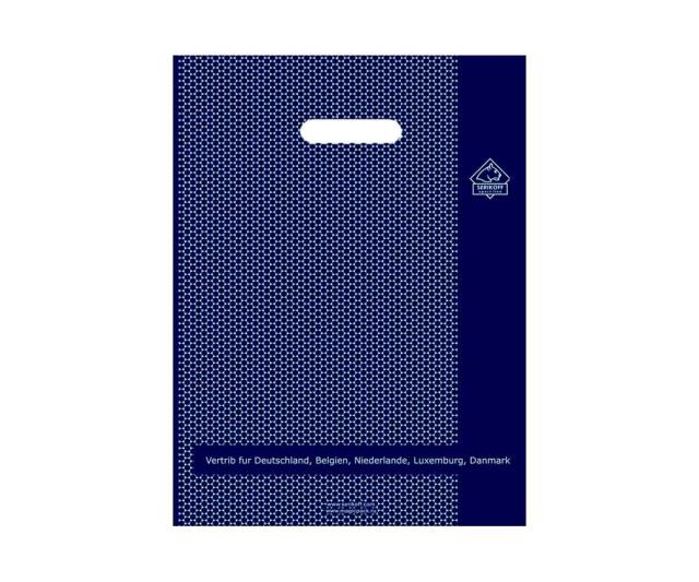 Пакет ПВД 'Соты синие Serikoff' 30х40+3см с пробивными ручками