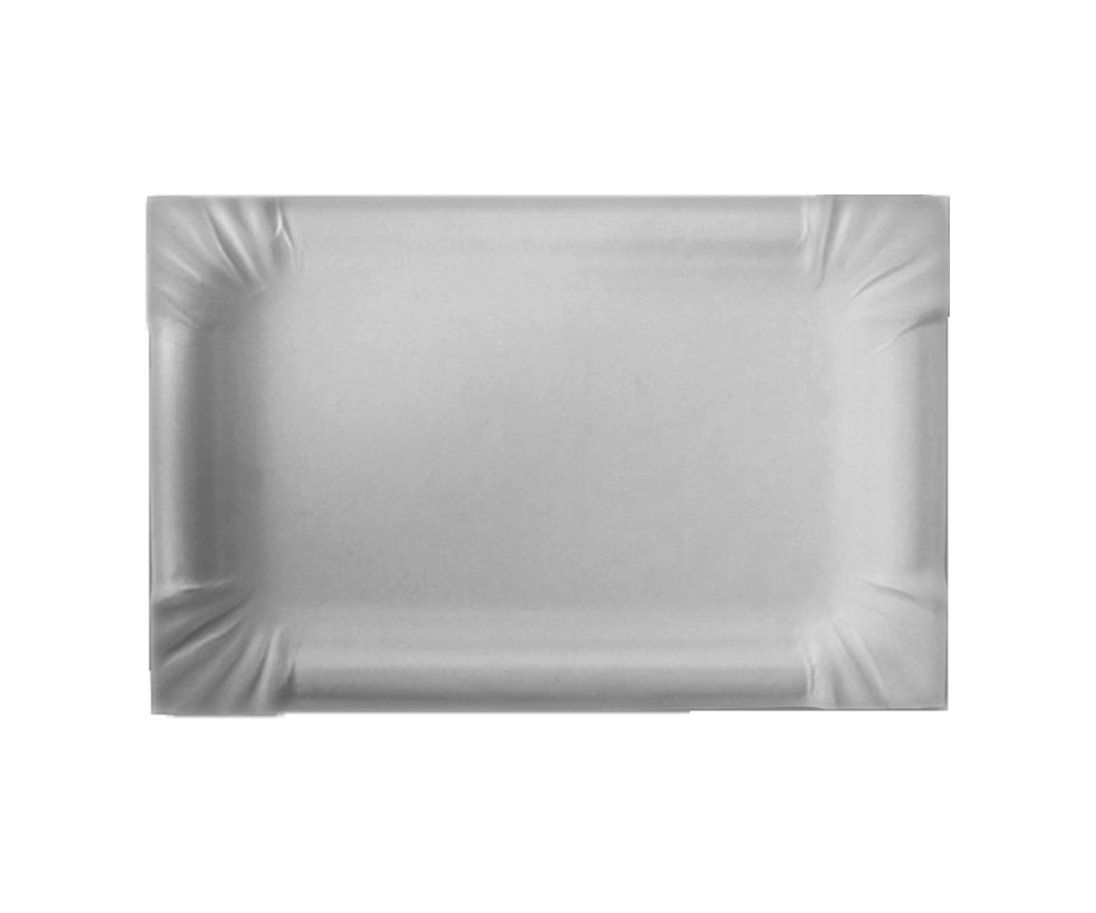 Тарелка картонная 110х170мм прямоугольная белая