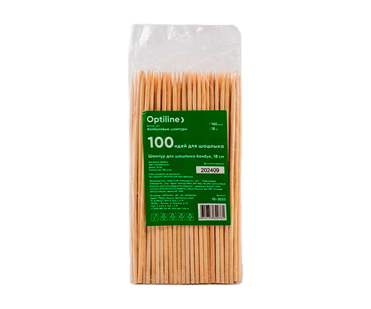 Шампуры бамбуковые "Optiline" длиной 18см (Оптиком)
