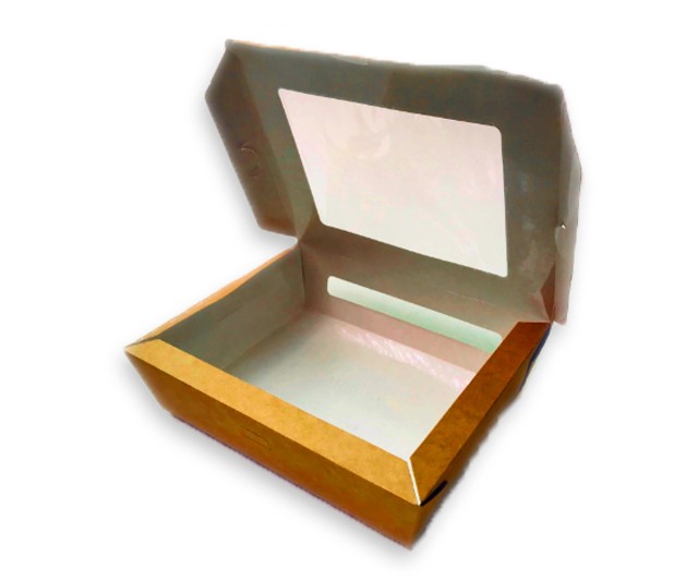 Упаковка 1000мл с прозрачным окном, крафт (Оригамо)