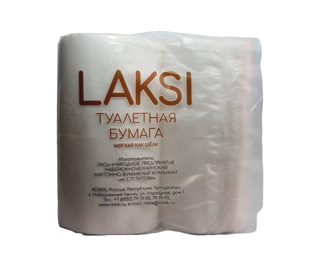 Туалетная бумага "LAKSI" 3-х слойная 4 рулона по 20,0м на втулке 