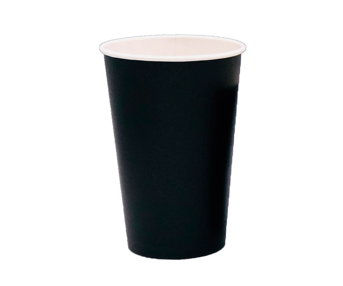 Стакан бумажный "Черный" 400мл для горячих напитков черный 