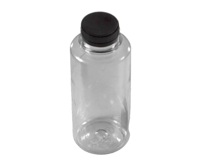 ПЭТ бутылка 330мл прозрачная с черной крышкой