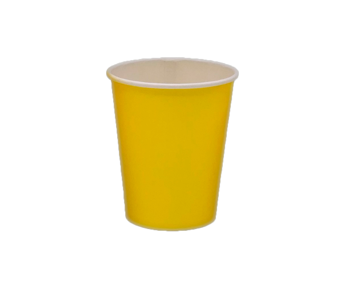 Стакан бумажный "Желтый" 250мл для горячих напитков желтый 