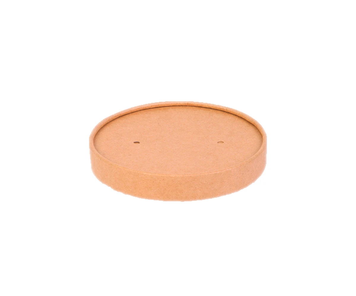 Крышка круглая картонная "OSQ ROUND BOWL 300, 400, 500 " крафт 