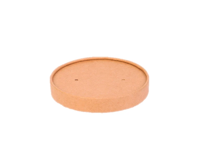 Крышка круглая картонная "OSQ ROUND BOWL 300, 400, 500 " крафт 