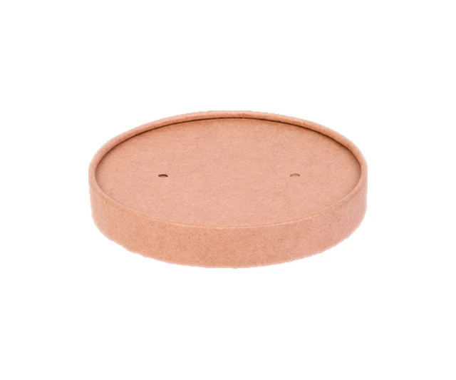 Крышка круглая картонная "OSQ ROUND BOWL KRAFT LID" крафт 300, 400, 500 