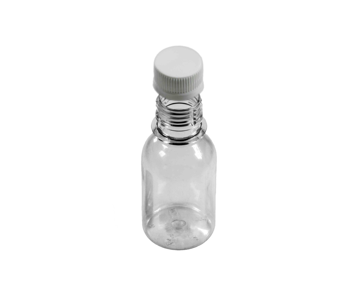 ПЭТ бутылка "Круглая" 100мл прозрачная с крышкой 