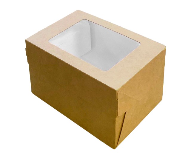 Коробка для пирожных "Оригамо" с прозрачным окном 
