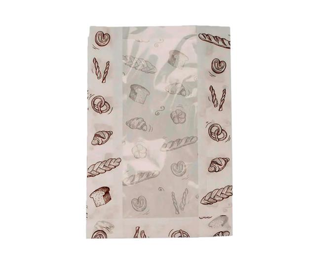 Крафт-пакет бумажный "Aviora" 32,5х20+6,5см влагопрочный белый с окном 