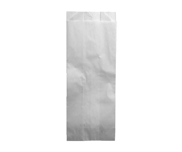 Пакет бумажный 10х6,5х26см жиростойкий белый (Оптиком)