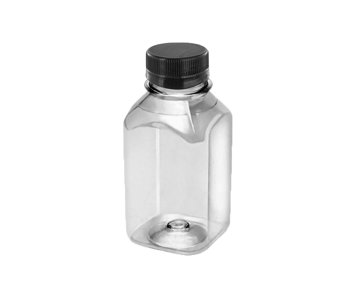 ПЭТ бутылка 300мл прозрачная с черной крышкой