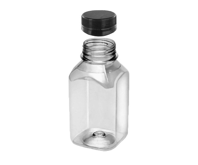 ПЭТ бутылка 300мл прозрачная с черной крышкой (Оптиком)