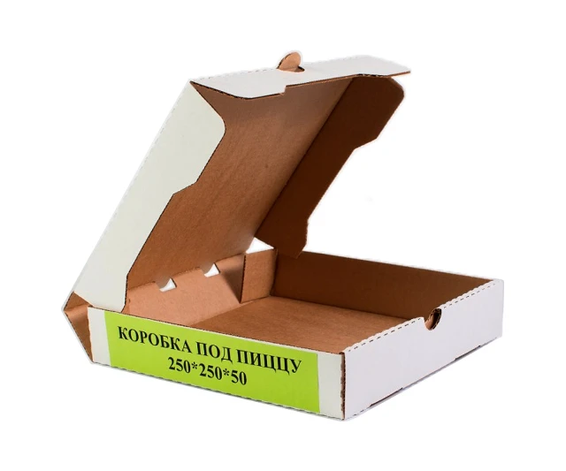Коробка под пиццу 250х250х50мм белая