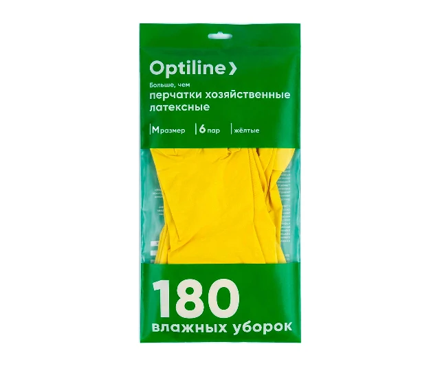 Перчатки хозяйственные "Optiline" латексные размер M 