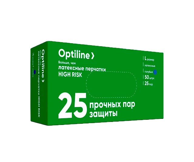 Перчатки латексные "Optiline" прочные размер L 