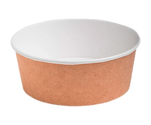 Контейнер круглый картонный "OSQ ROUND BOWL 1300" коричневый крафт без крышки 