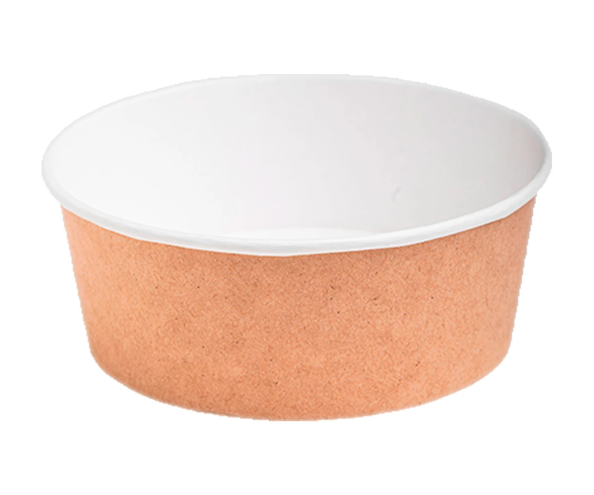 Контейнер круглый картонный "OSQ ROUND BOWL 1300" коричневый крафт