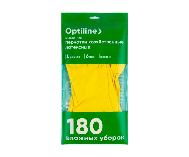 Перчатки хозяйственные "Optiline" латексные размер L 
