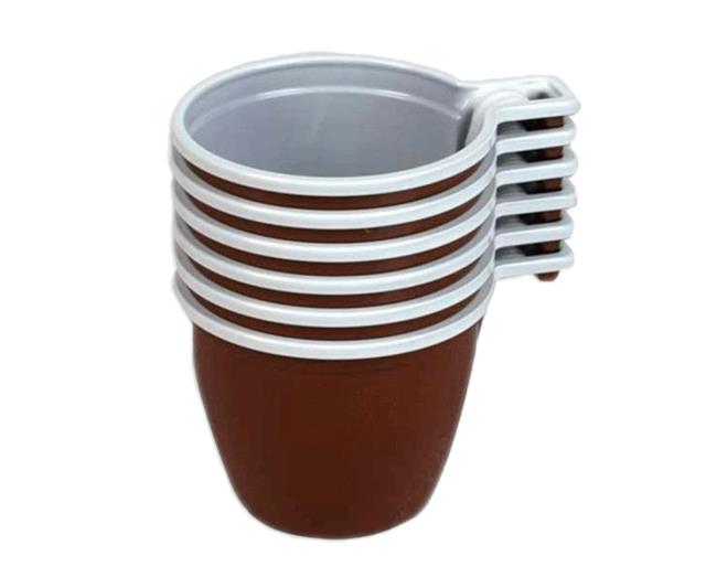 Чашка кофейная "Премиум" 200мл бело-коричневая 