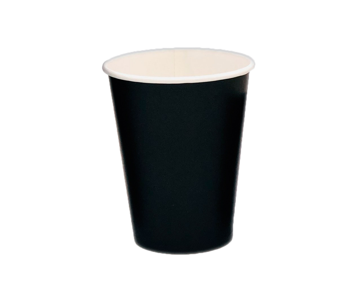 Стакан бумажный "Один и два" 400мл для горячих напитков черный 