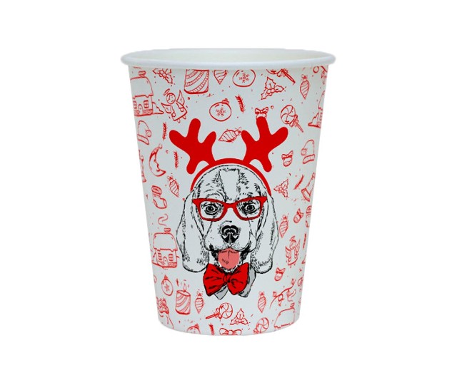 Стакан бумажный "Happy New Year Dog" 300мл для горячих напитков 