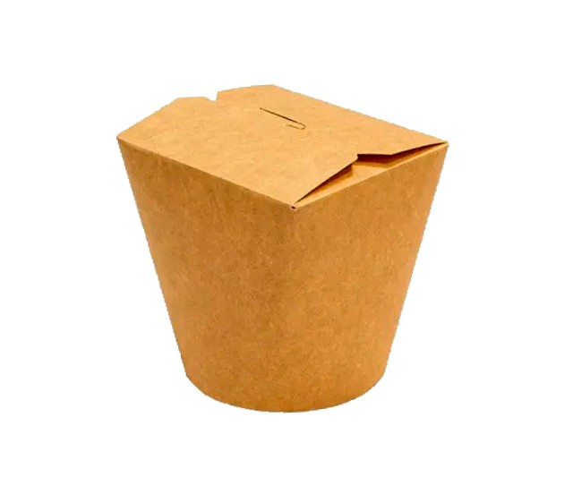 Контейнер бумажный для лапши "China Pak" 460мл крафт "Непластик" 