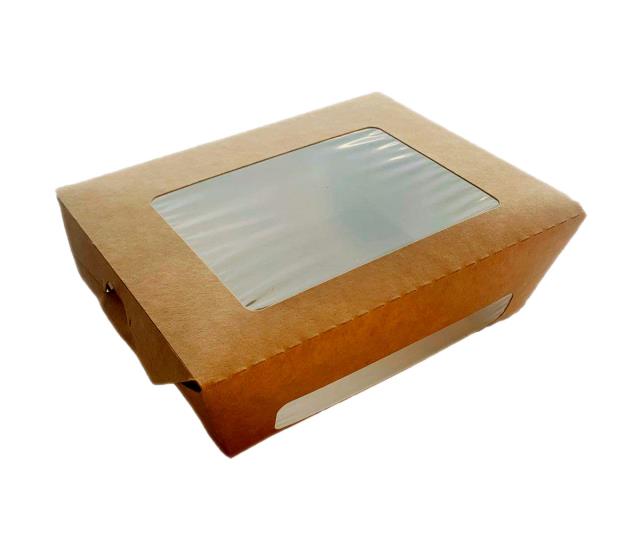 Упаковка 'Оригамо' 600мл с прозрачным окном крафт