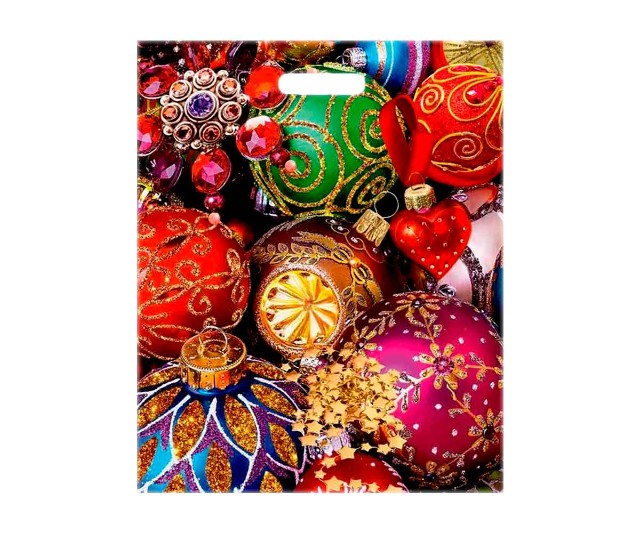 Пакет ПВД "Изобилие шаров" 38х47см с пробивными ручками 