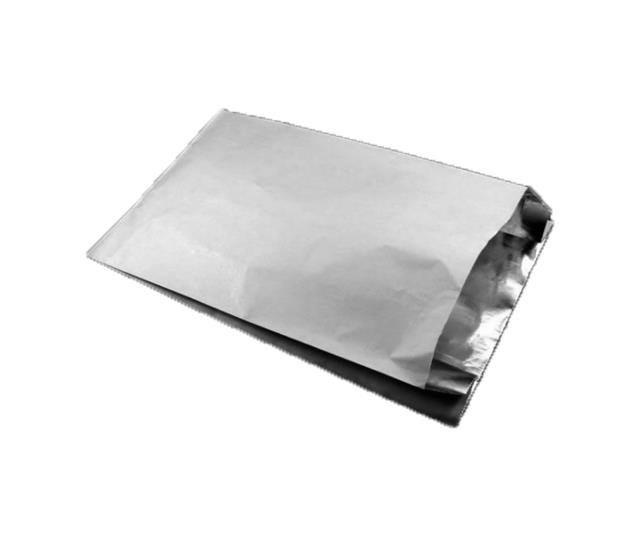 Пакет для кур бумажный 20х5х33см фольгированный белый