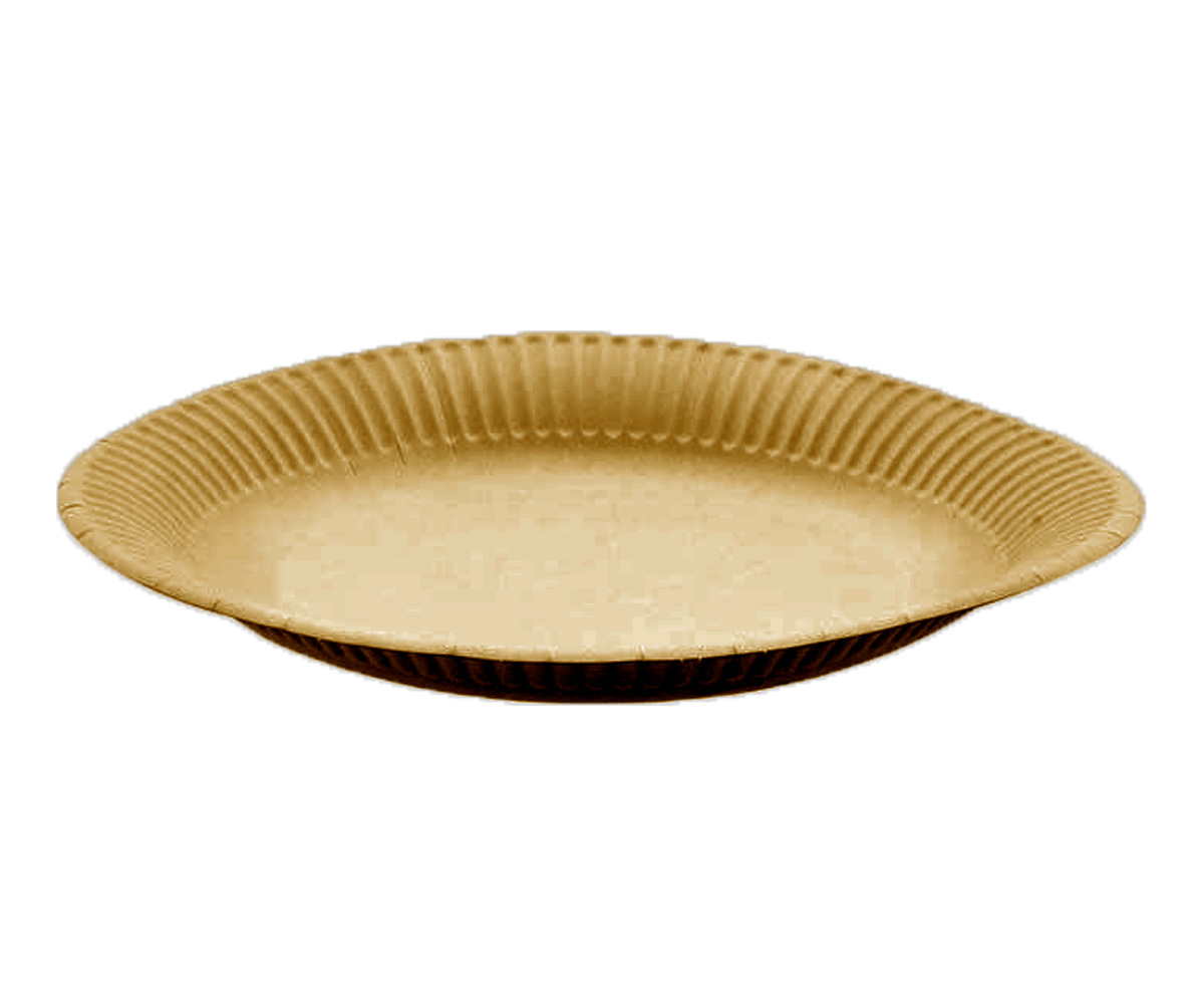 Тарелка картонная круглая диаметр 230мм неламинированная крафт