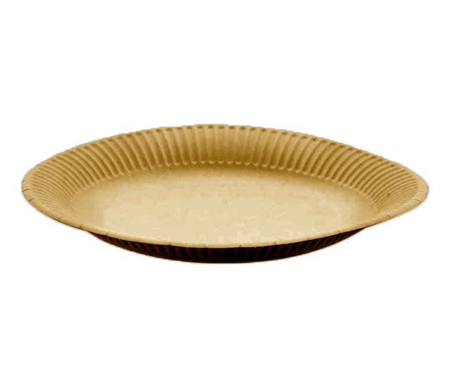 Тарелка картонная круглая диаметр 230мм неламинированная крафт