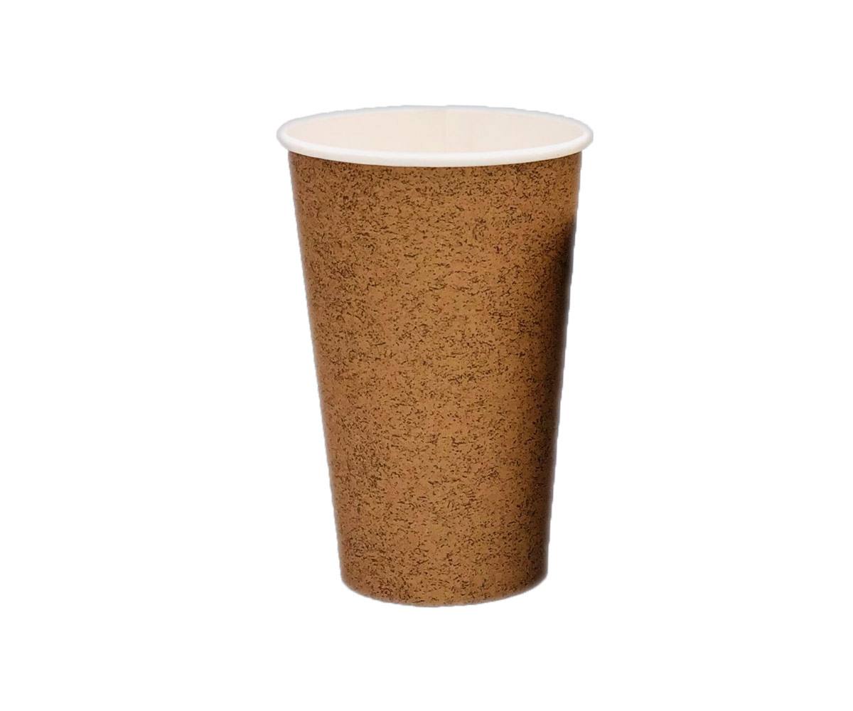 Стакан бумажный "Крафт" 400мл для горячих напитков коричневый 