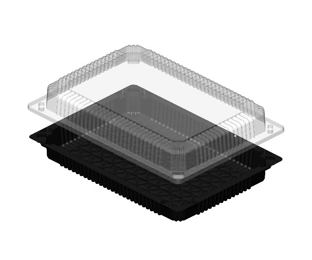 Контейнер без секций ЭЛ-211 черный с крышкой