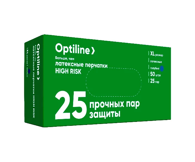 Перчатки латексные "Optiline" прочные размер XL 