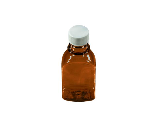 ПЭТ бутылка "Фляжка" 110мл коричневая с крышкой (Сиб-Пресс)