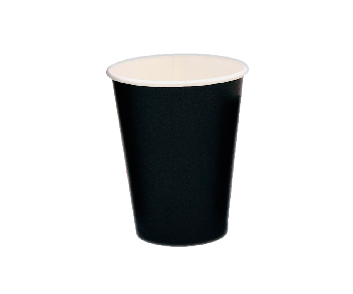 Стакан бумажный "Черный" 350мл для горячих напитков черный 
