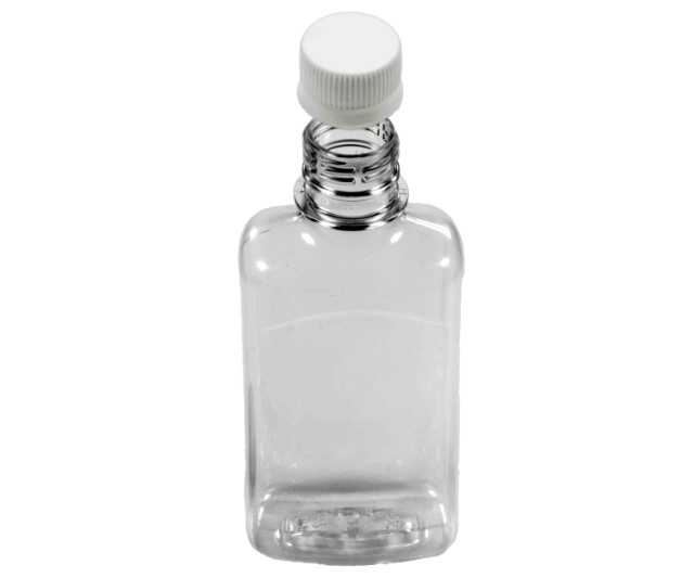 ПЭТ бутылка "Фляжка" 250мл прозрачная с крышкой 