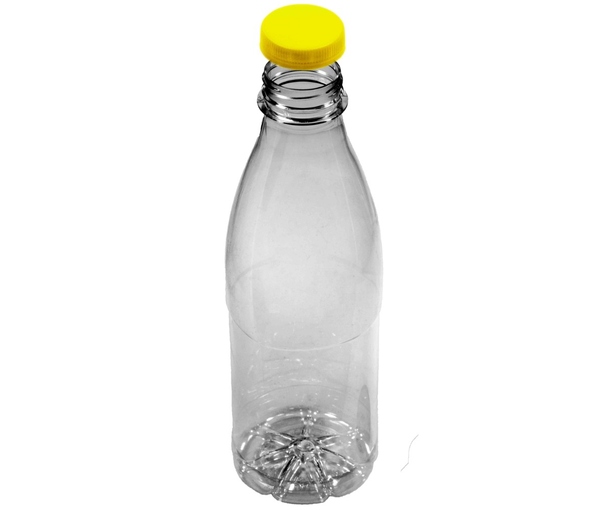 ПЭТ бутылка "Молочная" 900мл прозрачная с крышкой 